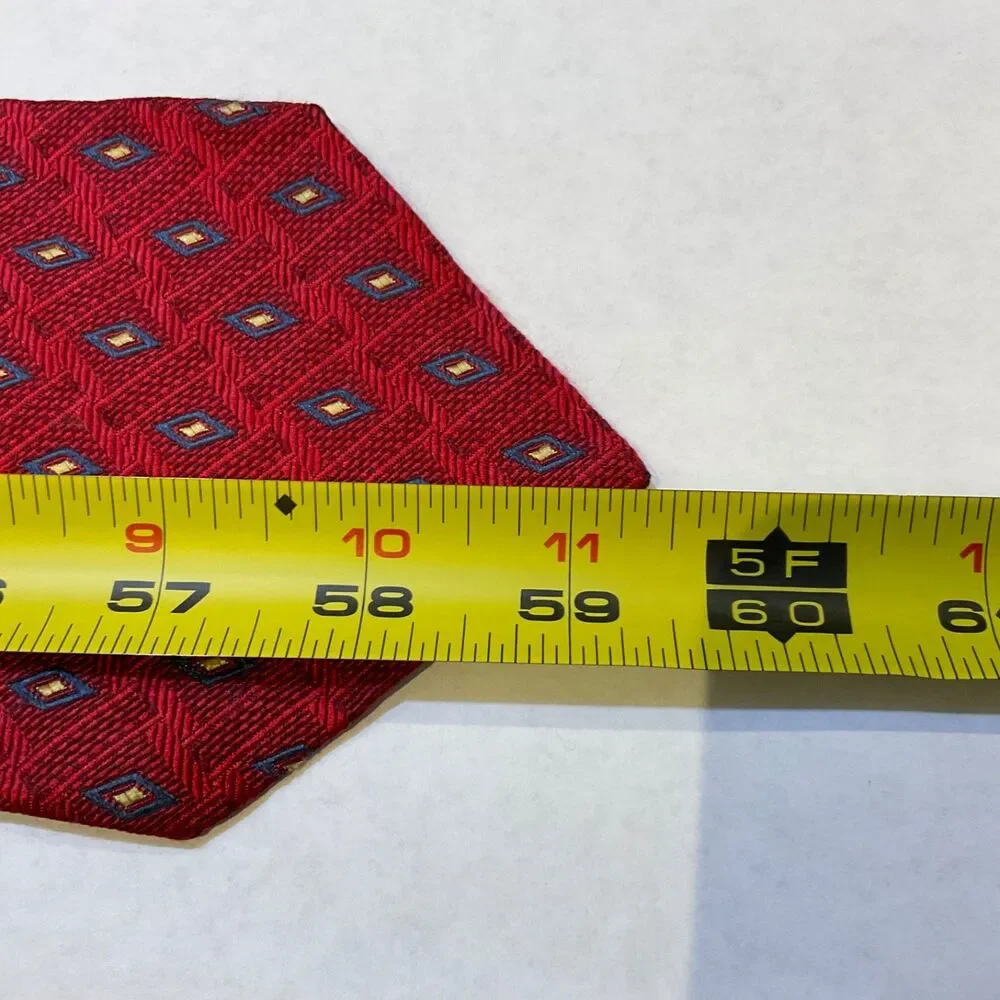 Jos A Bank Silk Luxury Repp Tie Made In Italy Diamond pattern textured  59.3/4L
